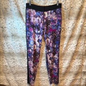 Cache Floral Print Pants with Black Waistband Size 6